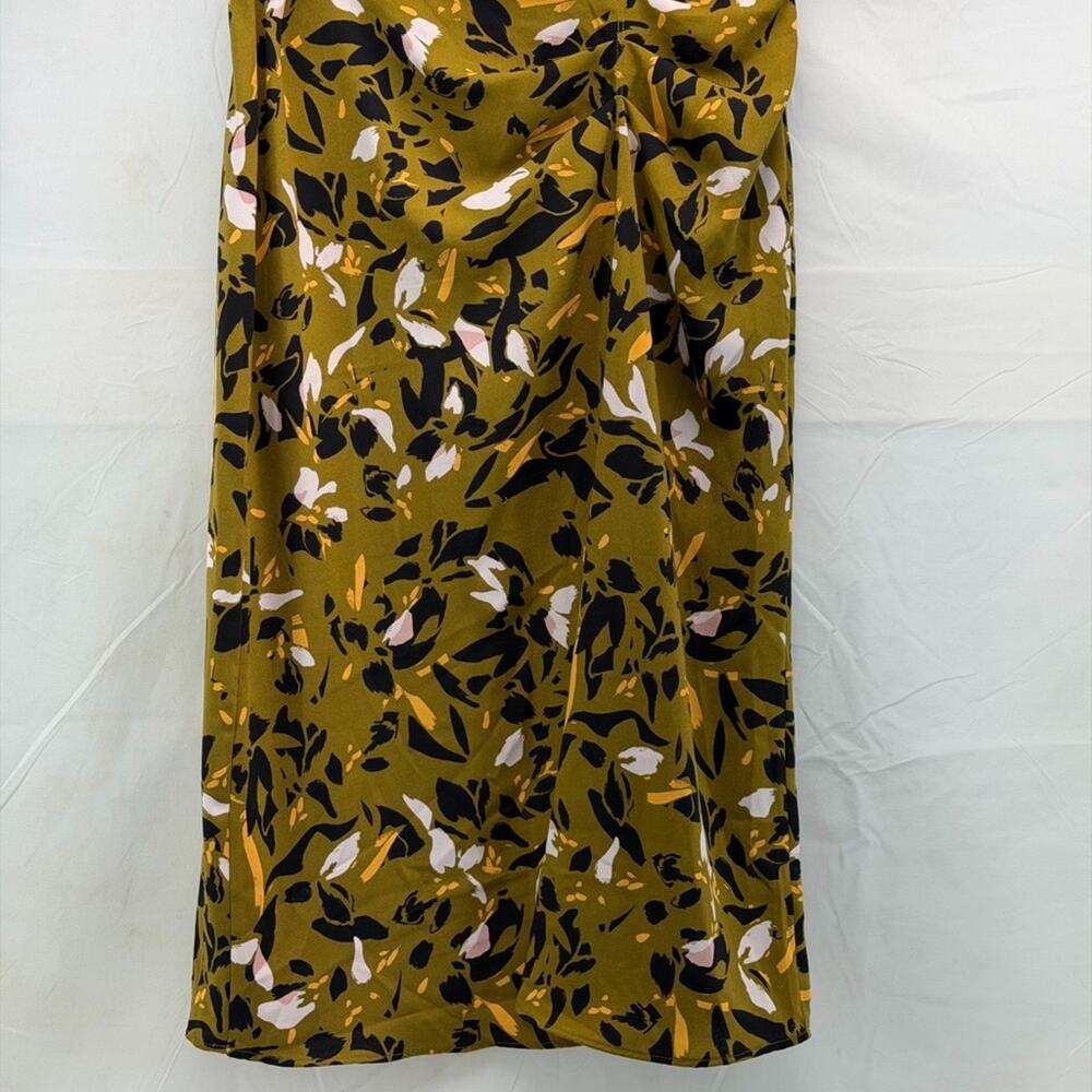 Nine West S Floral Print flowy gather  zips at  side midi Skirt office, casual